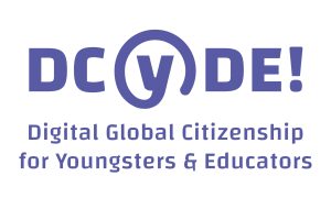 DCYDE!_Logo The logo of the DCYDE! project comprised of purple letters and a y that is like the @ symbol